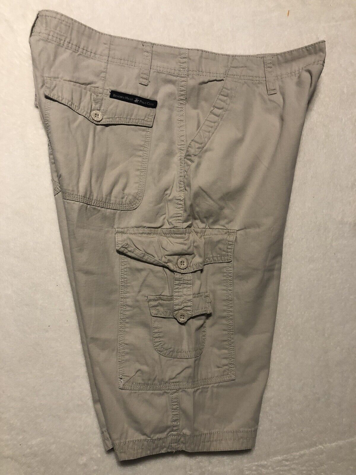 Beverly Hills Polo Club Cargo Shorts Mens 32 Color Khaki 100%Cotton RN 59782