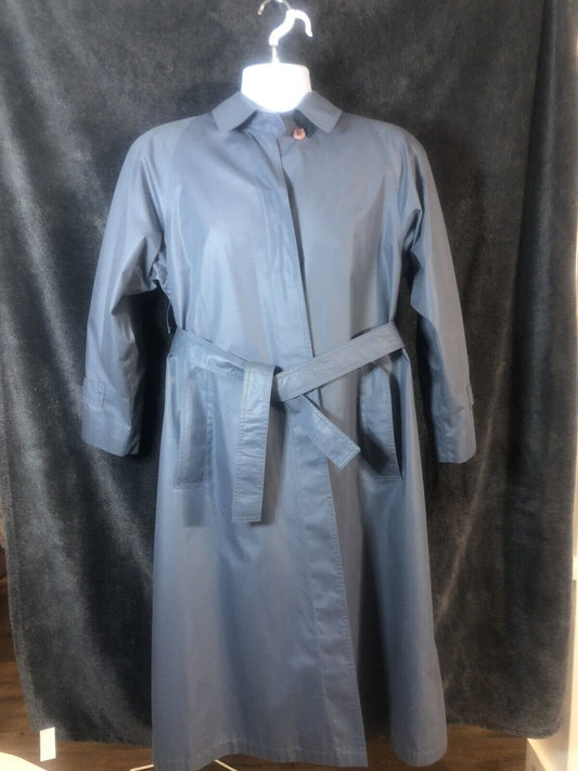 Women's London Fog Trench Coat Gray Size 12 Pet. MADE IN USA   Londontown