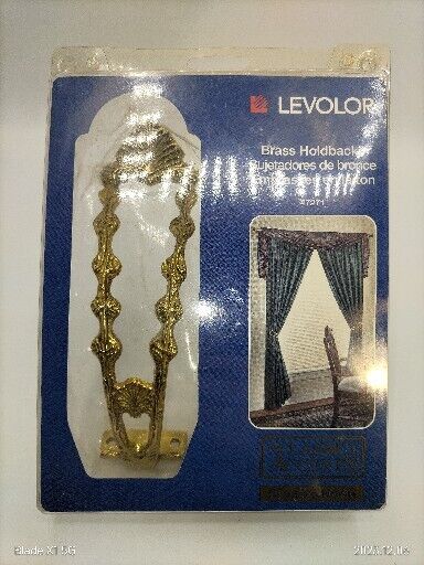 Vintage Levolor Classic Accents 2 Solid Brass Holdbacks Tiebacks NOS Box Open