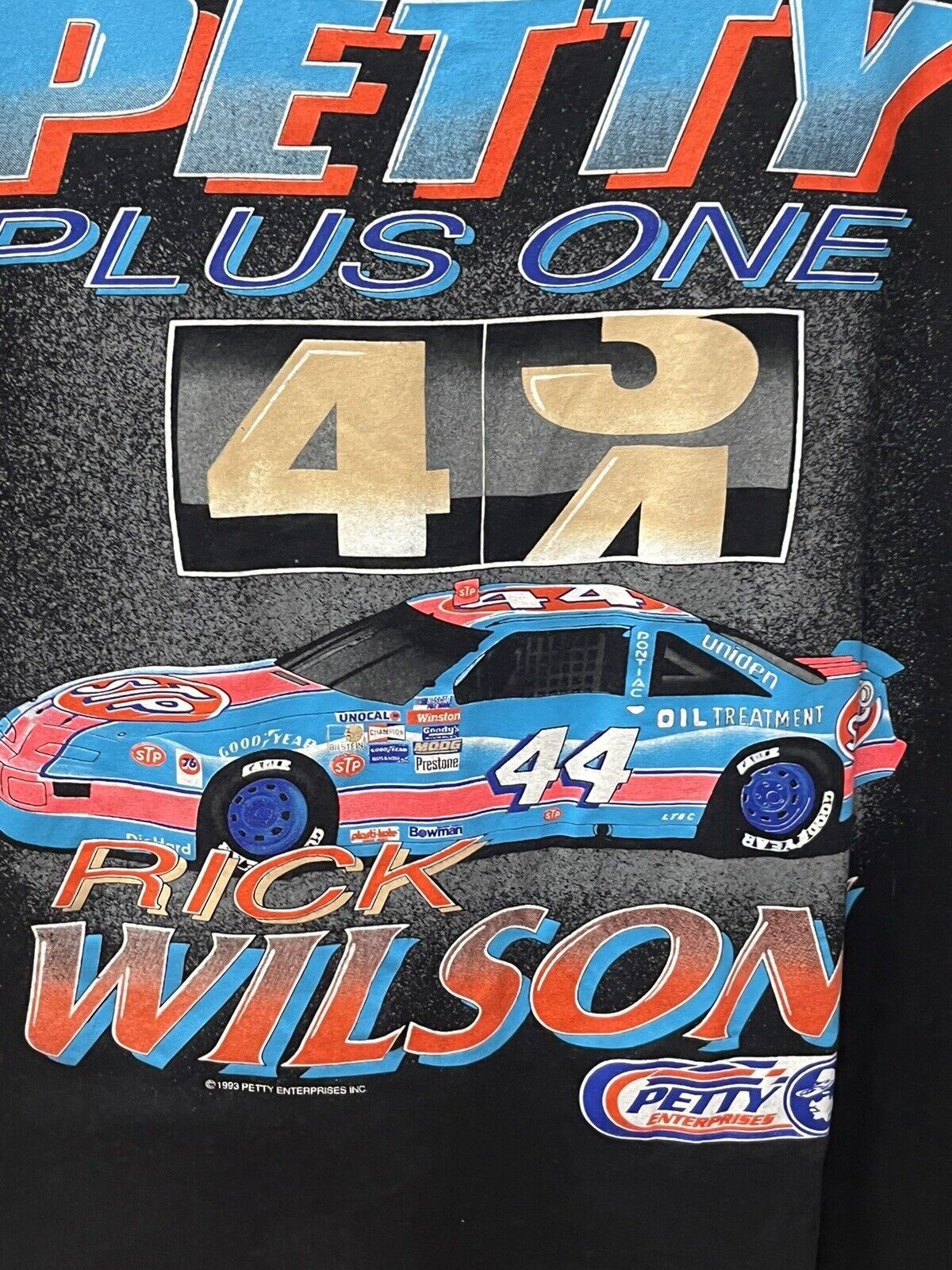 Vintage Nascar Shirt Rick Wilson #44 Petty Plus One 1993 Racing Single Stitch XL