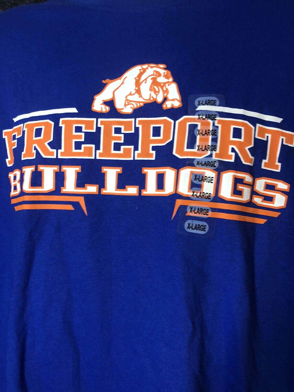 Hanes FreePort Bulldog XL/XL blue long Sleeve T-Shirt New