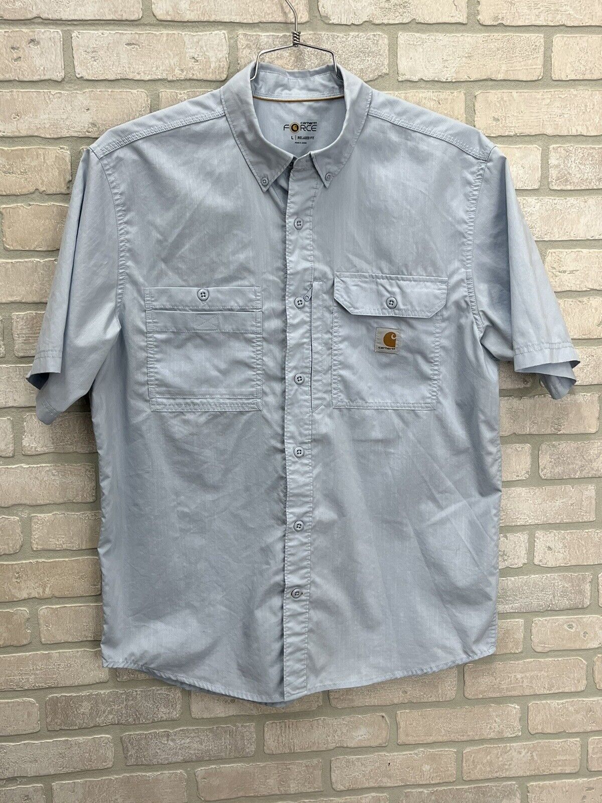 Carhartt Force Short Sleeve Shirt Men Size Large Relaxed Vented ￼￼ Fishing￼ Hunt