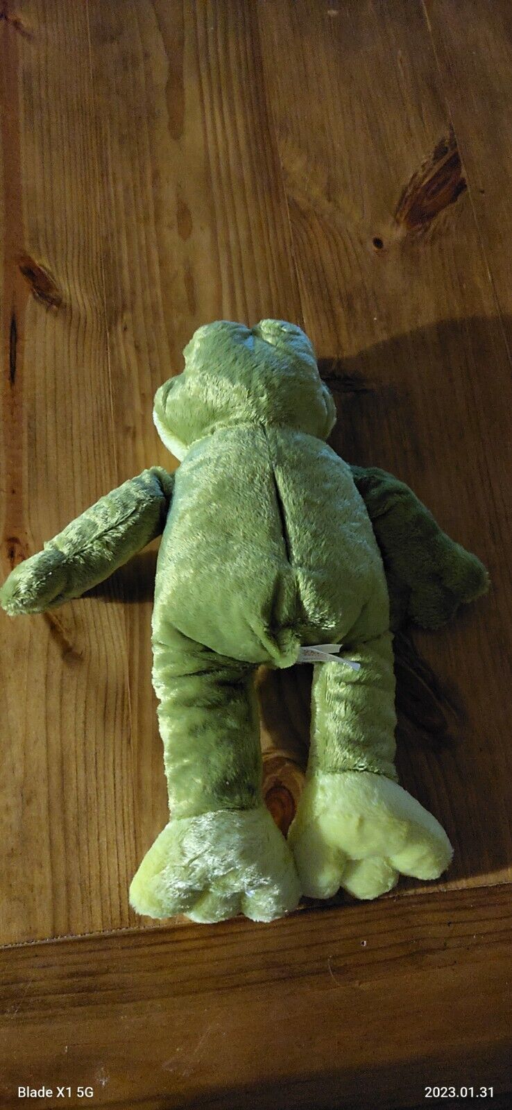 Dan Dee Butter Soft Green Frog Plush 18" secret pouch Dress Me Stuffed Animal