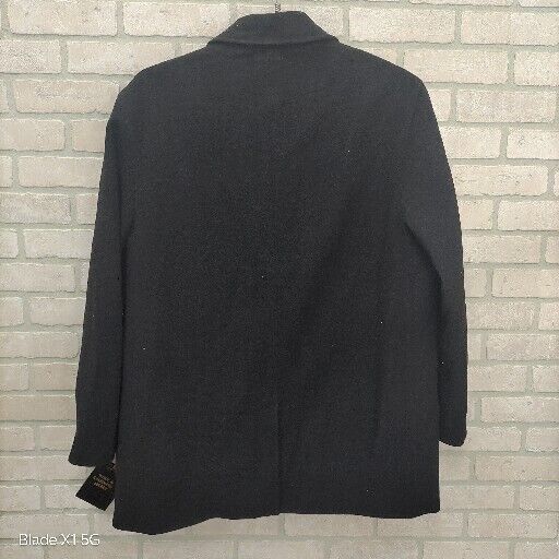 Wool Cashmere Blend Overcoat Coat Jacket NEW Women's XL Black