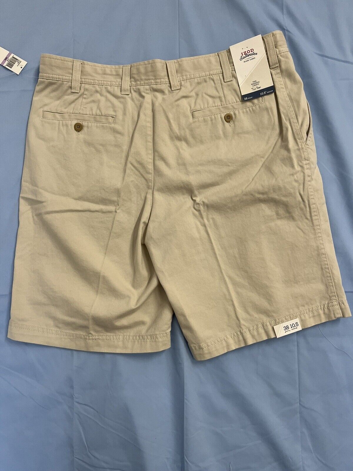 IZOD Saltwater Men's 38 x 10.5 Chino Shorts Dark Khaki Relaxed, Classics