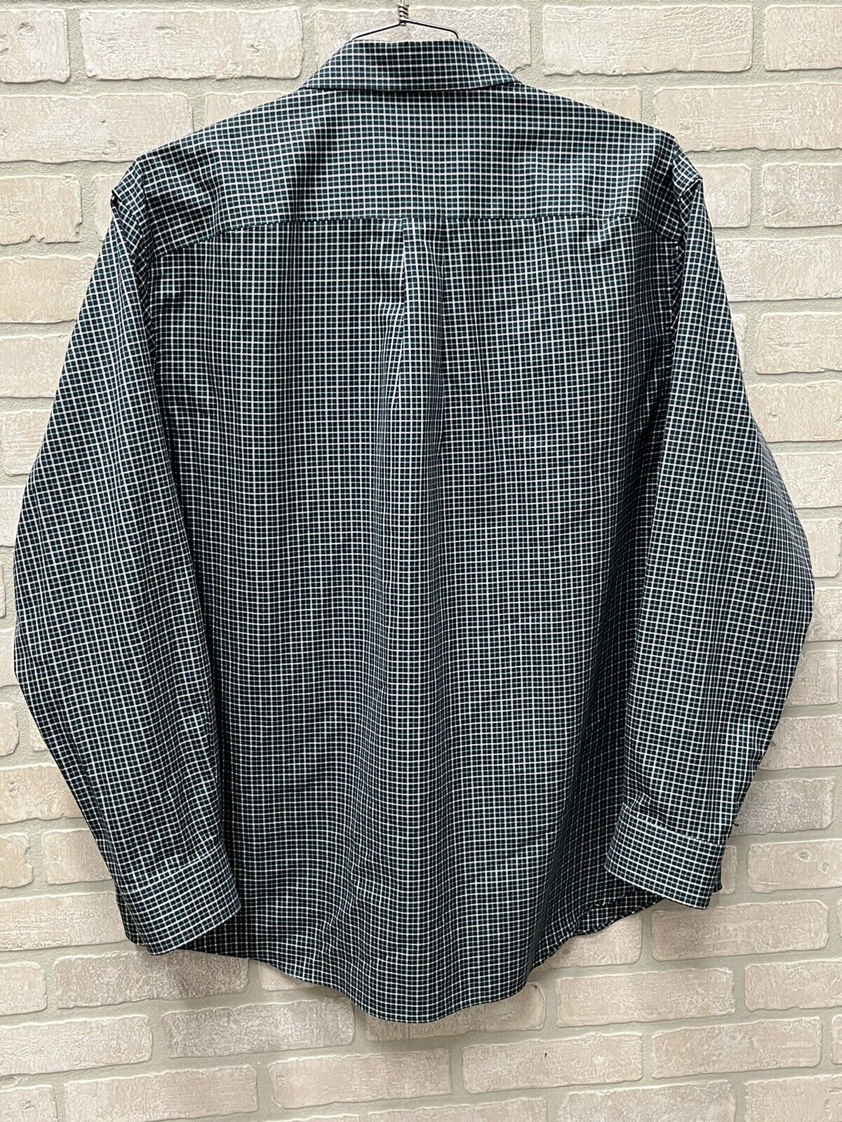 Duluth Trading Co Button Down Shirt ￼Long Sleeve Mens Green XL Graft Check Plaid