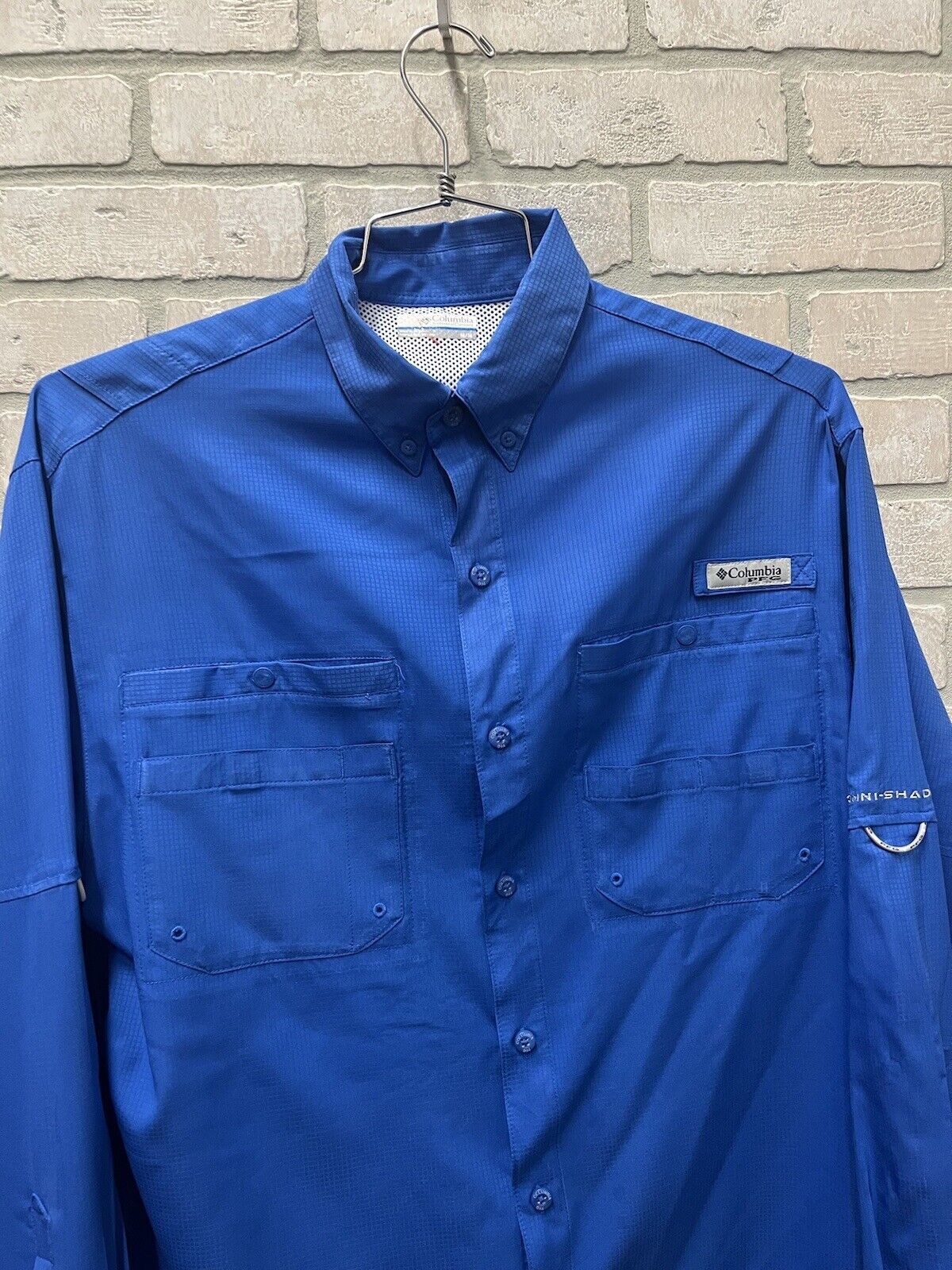 Columbia PFG Men's Long Sleeve Vented Fishing Shirt Size M/M Blue