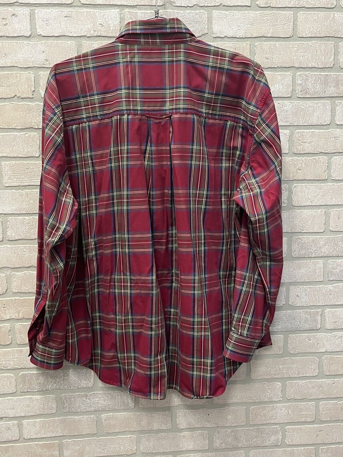 Ivy Crew Classics Men Button Up Shirt Sz 2XL Red Tartan Plaid wrinkle resistant