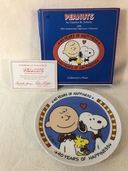 1990 Willitts Peanuts 40th Anniversary Collector’s Plate vintage ￼new old stock