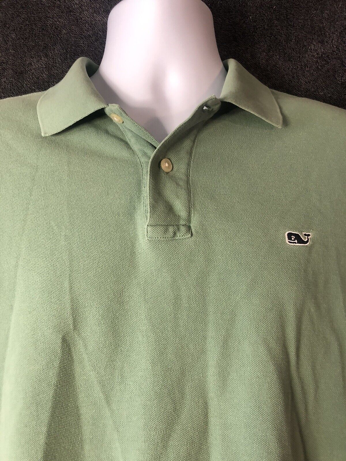 Vineyard Vines Green Short Sleeve Polo Shirt Size Medium 100% Cotton Gently Used