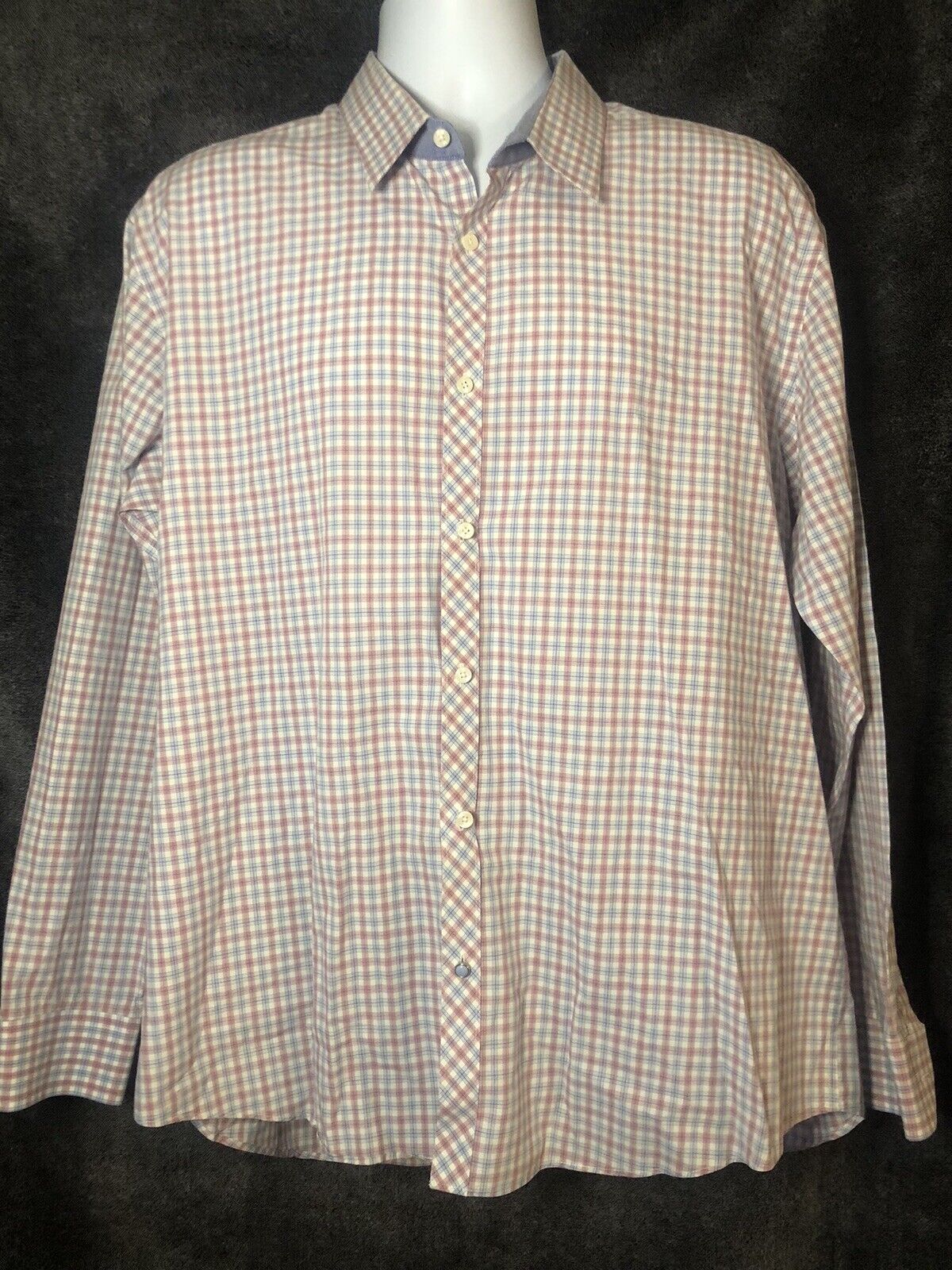 Ben Sherman Shirt Mens XL Button Up Long Sleeve Dress or Casual Plaid NICE