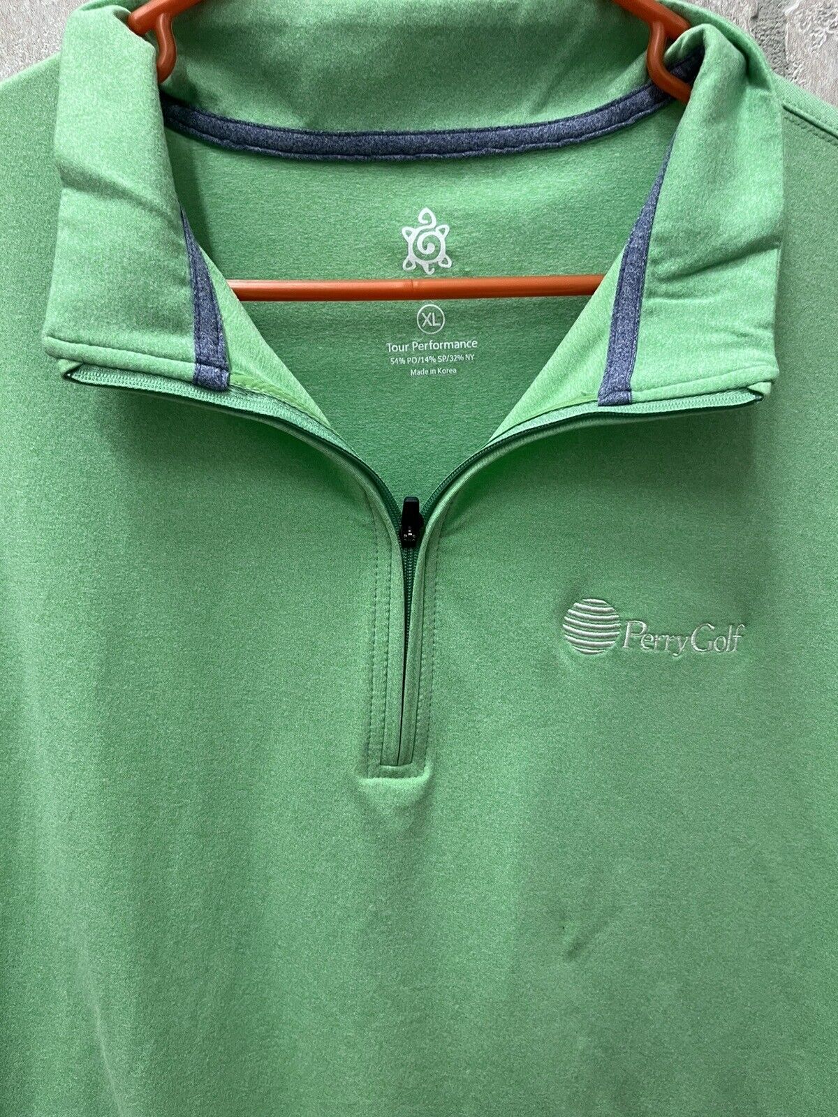 Sleeveless Collared Golf Shirt Size XL ￼ Green ￼ Perry, golf tour performance