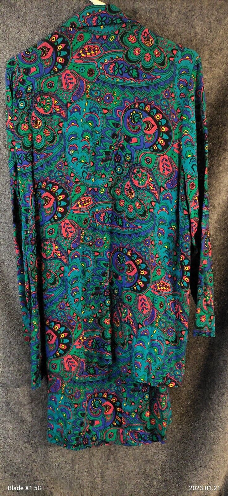 True VTG ILGWU Beautiful 2Pc Dress Suit Vivid Colors med. Sz 12. made in the USA