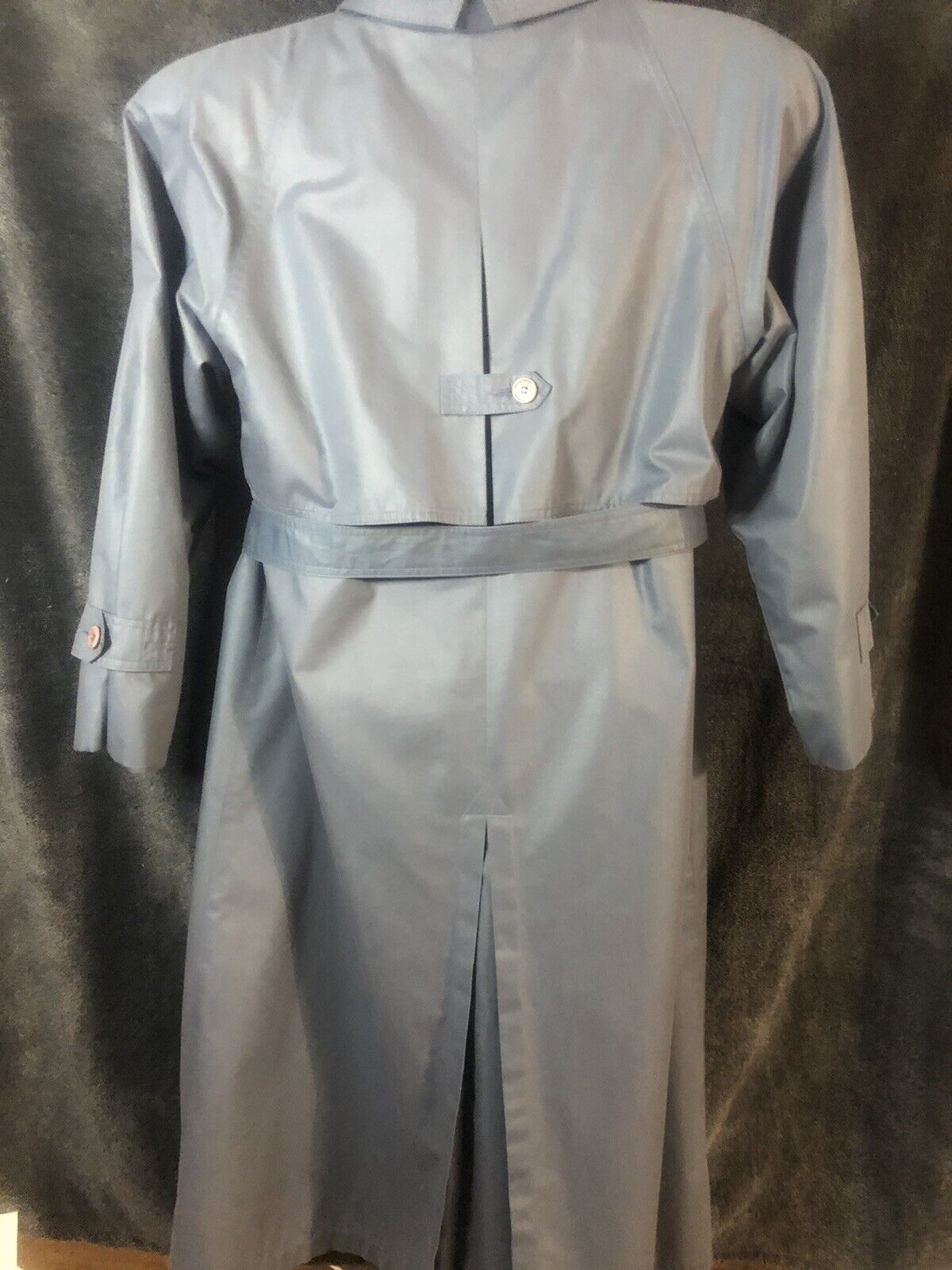 Women's London Fog Trench Coat Gray Size 12 Pet. MADE IN USA   Londontown