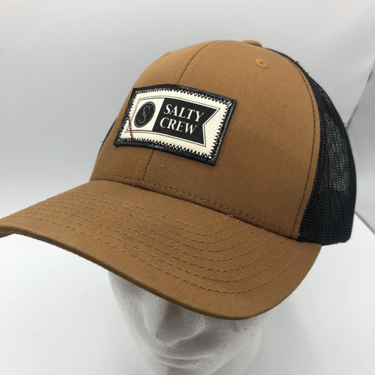 Salty Crew Topstitch Retro Trucker Hat - Camel / Black - New