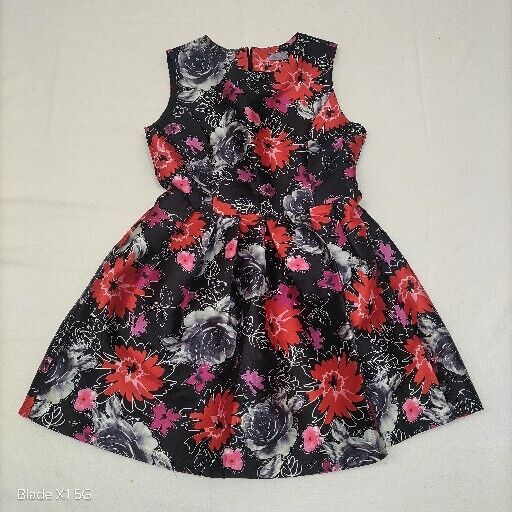 Forever Sexy Rockabilly Floral Dress Womens Lg A Line Pleated Punk Tea Party