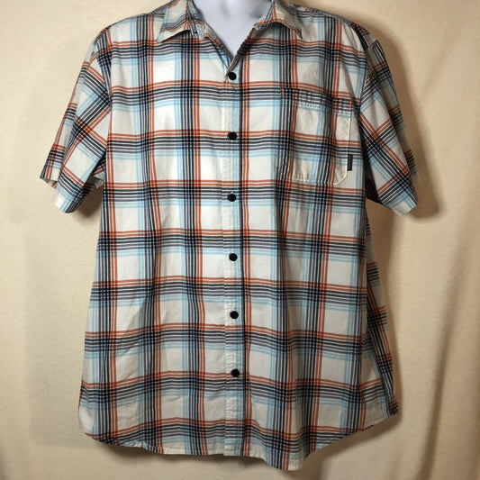 Columbia Button Up Shirt Adult XL Extra Large Multicolor ￼Plaid Short Sleeve Men