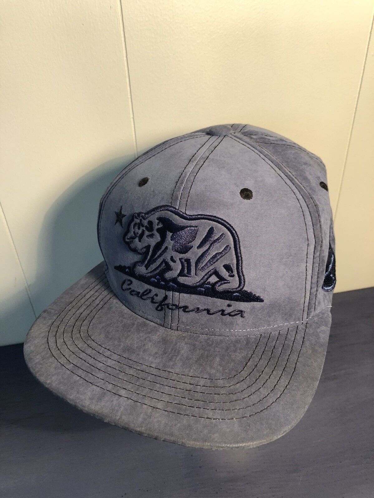 California Bear Logo Cap Hat Snapback Blue Truckers Hat Ball Cap