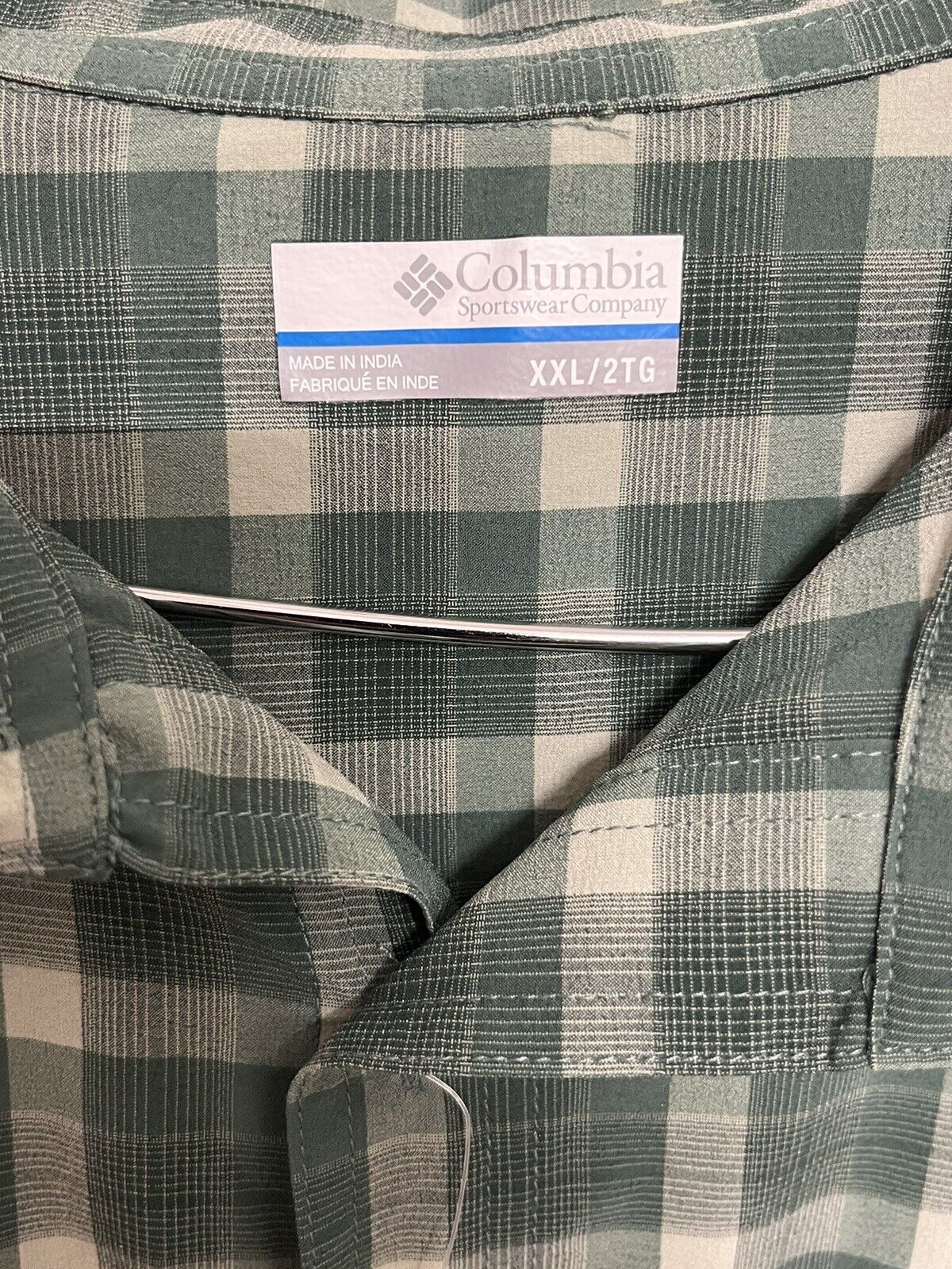 Columbia Mens Shirt Size XXL Green Silver ridge multi plaid omni shade