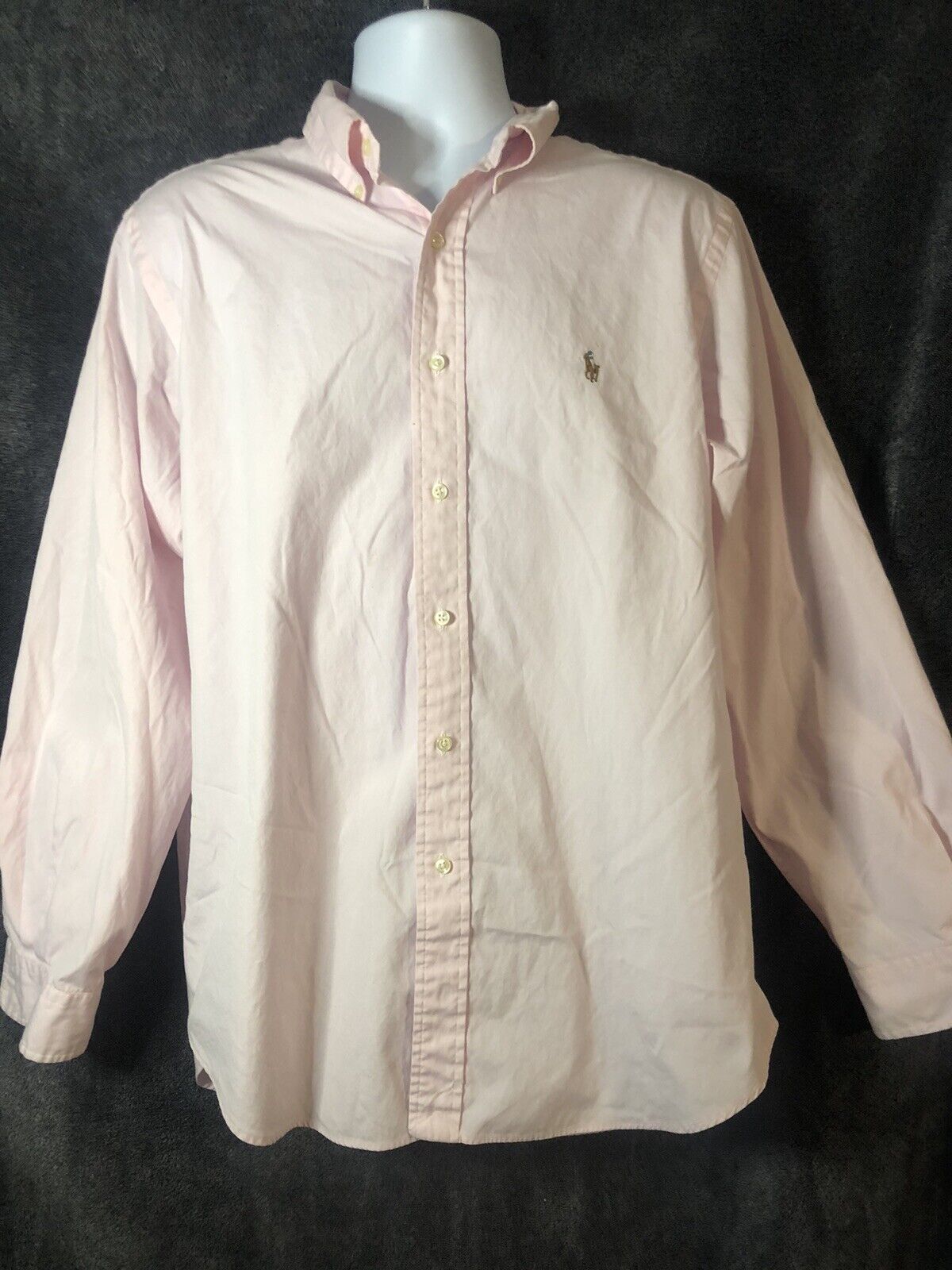 Ralph Lauren Men Dress Shirt Long Sleeve Size 16  34/35 Button Classic Fit Peach