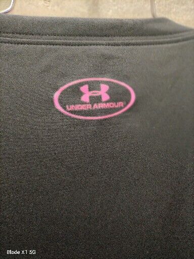 Under Armour Heat Gear Loose Fit Mens Power In Pink Sports SZ 2XL Black Shirt