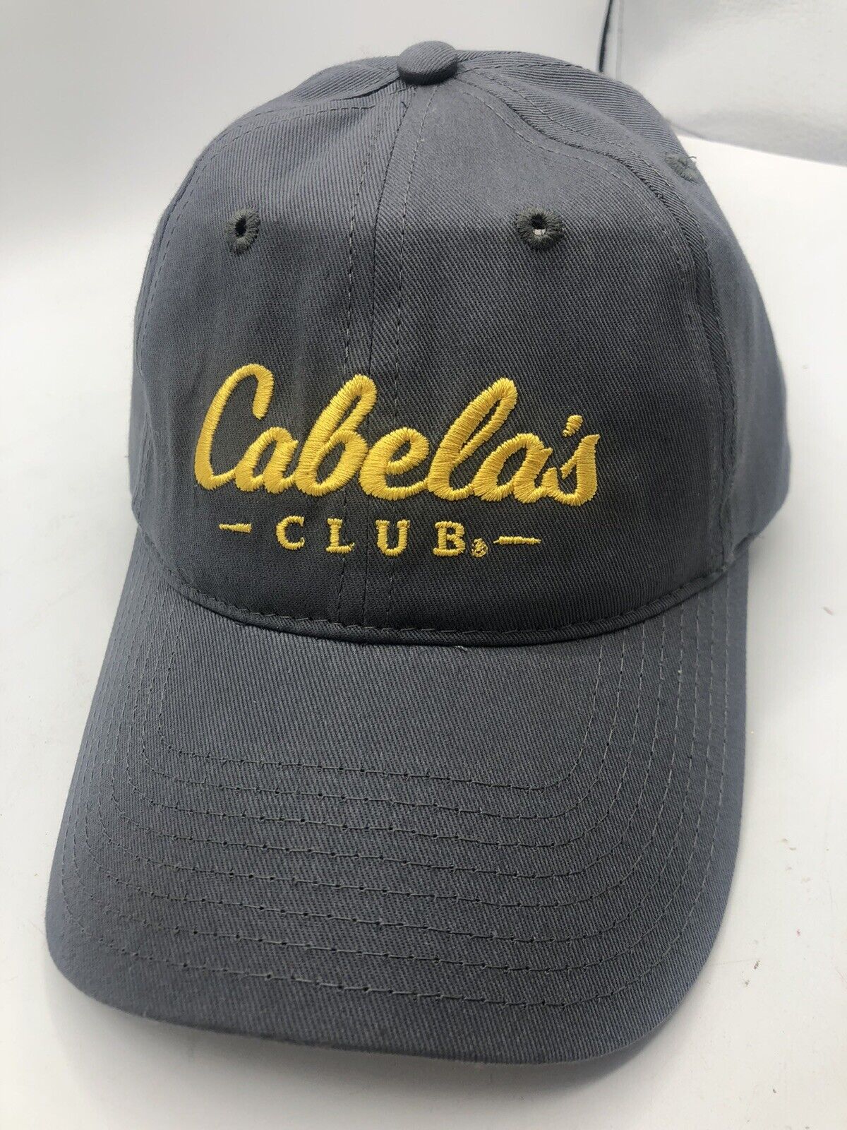 Cabala's Mens Hat Club Adjustable Baseball Cap  Gray Embroidered RN 56835