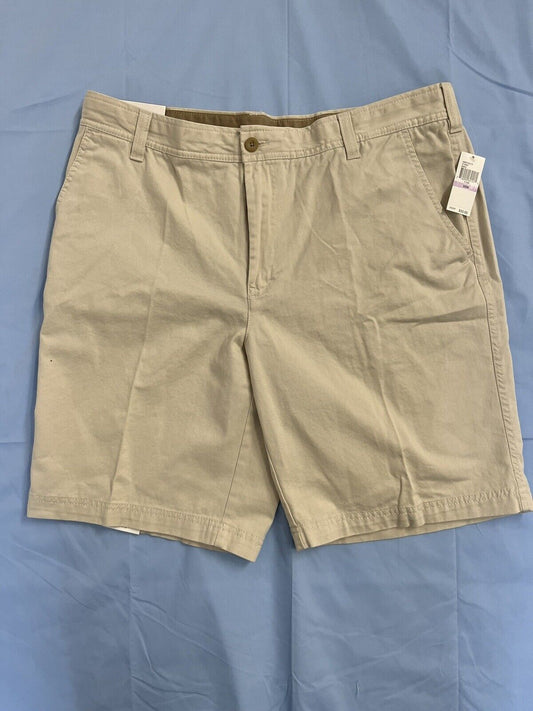 IZOD Saltwater Men's 38 x 10.5 Chino Shorts Dark Khaki Relaxed, Classics