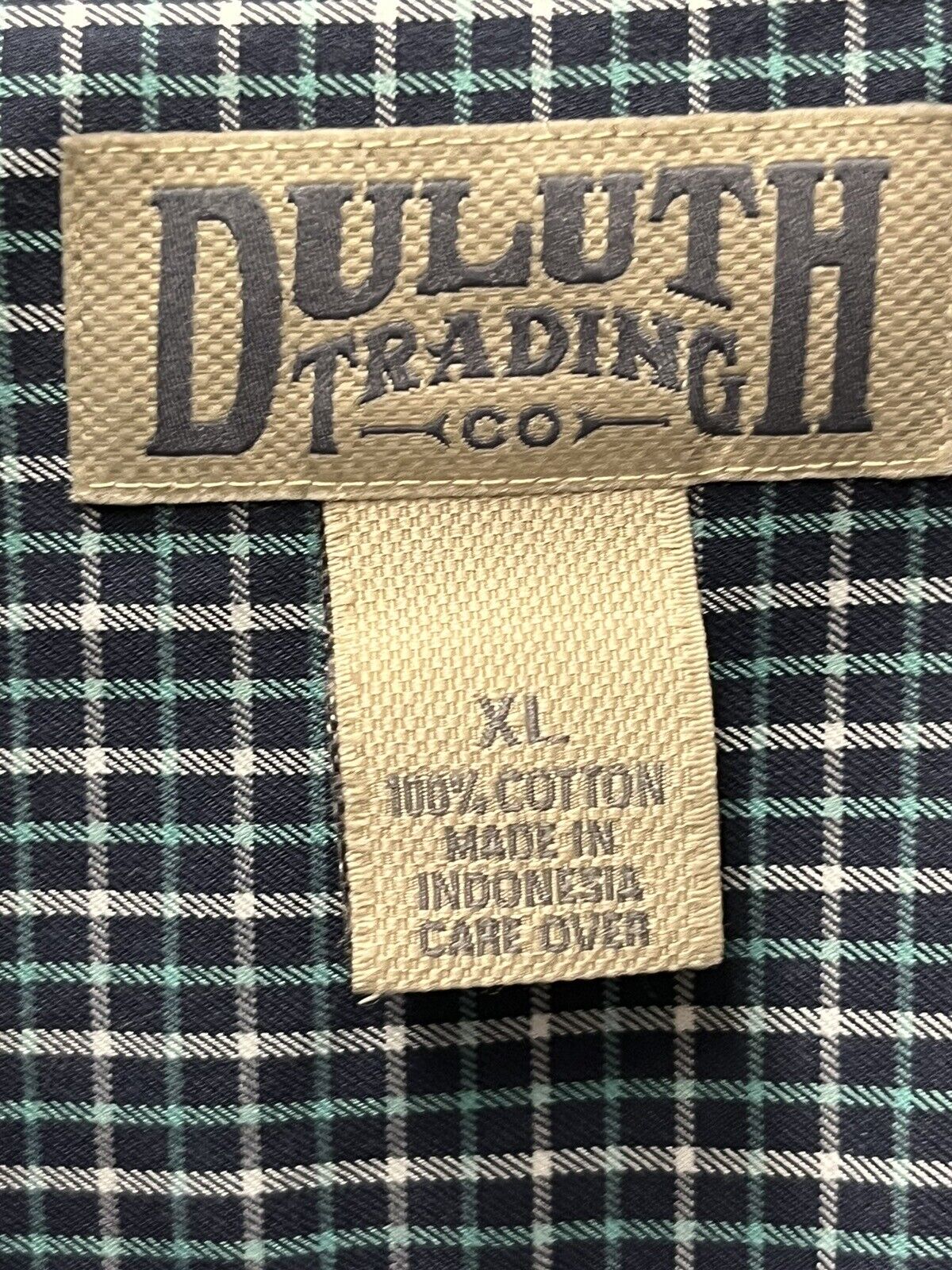 Duluth Trading Co Button Down Shirt ￼Long Sleeve Mens Green XL Graft Check Plaid