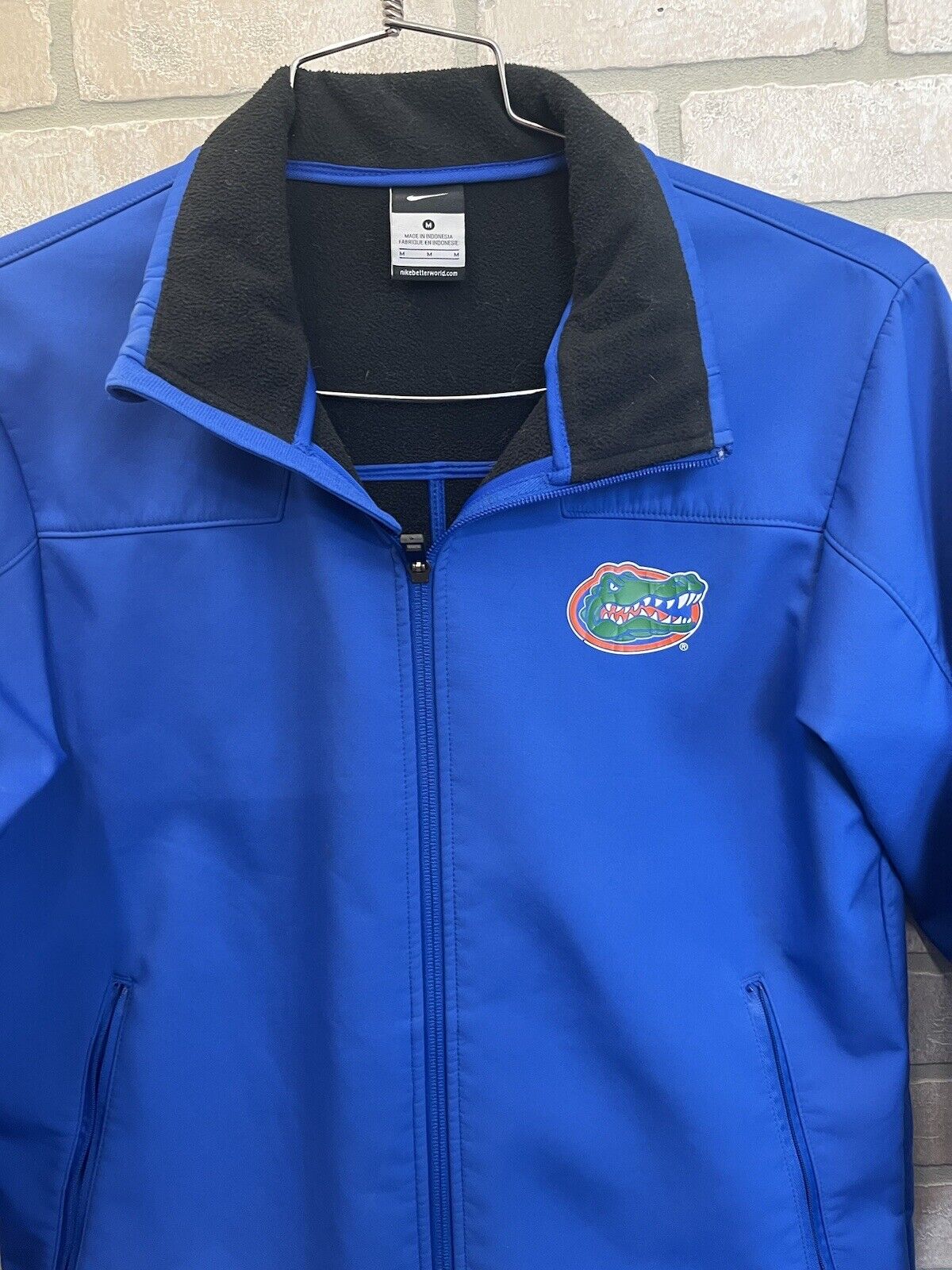 Florida Gators nike Fleece Jacket Coat Sz M Blue Gator Logo Nike Check