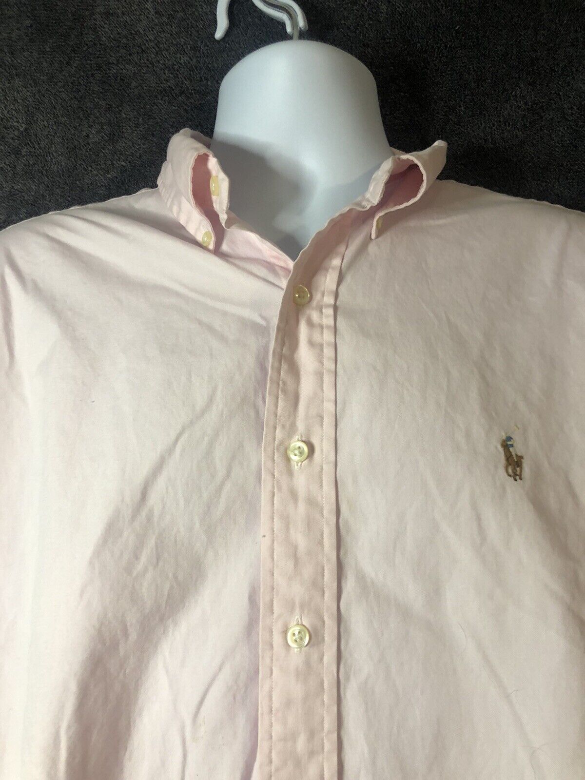 Ralph Lauren Men Dress Shirt Long Sleeve Size 16  34/35 Button Classic Fit Peach