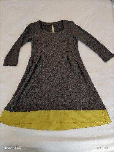 Uncle Frank Anthropologie Gray/Yellow Mini Dress Or Long Tunic Top  Size XS