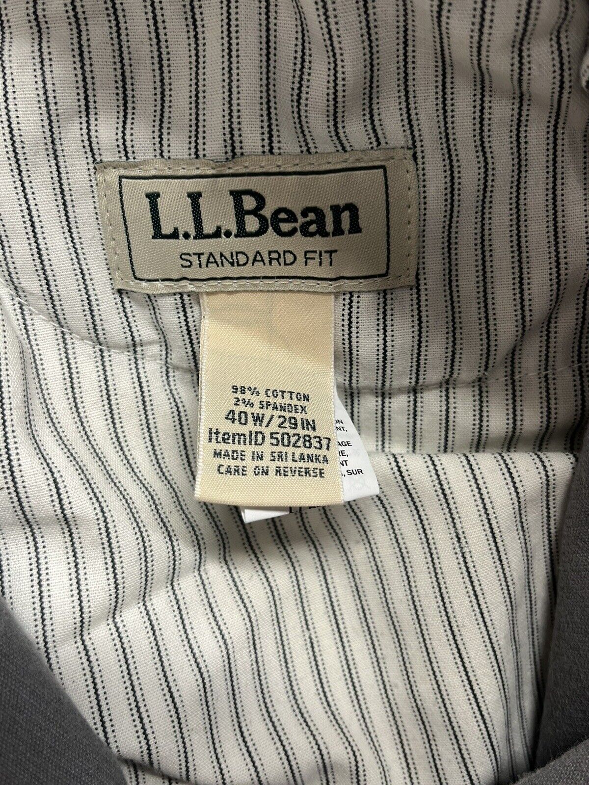 L.L. Bean Corduroy Pants Men's 40 x 29 Grey Cotton Outdoor Standard 5-Pocket