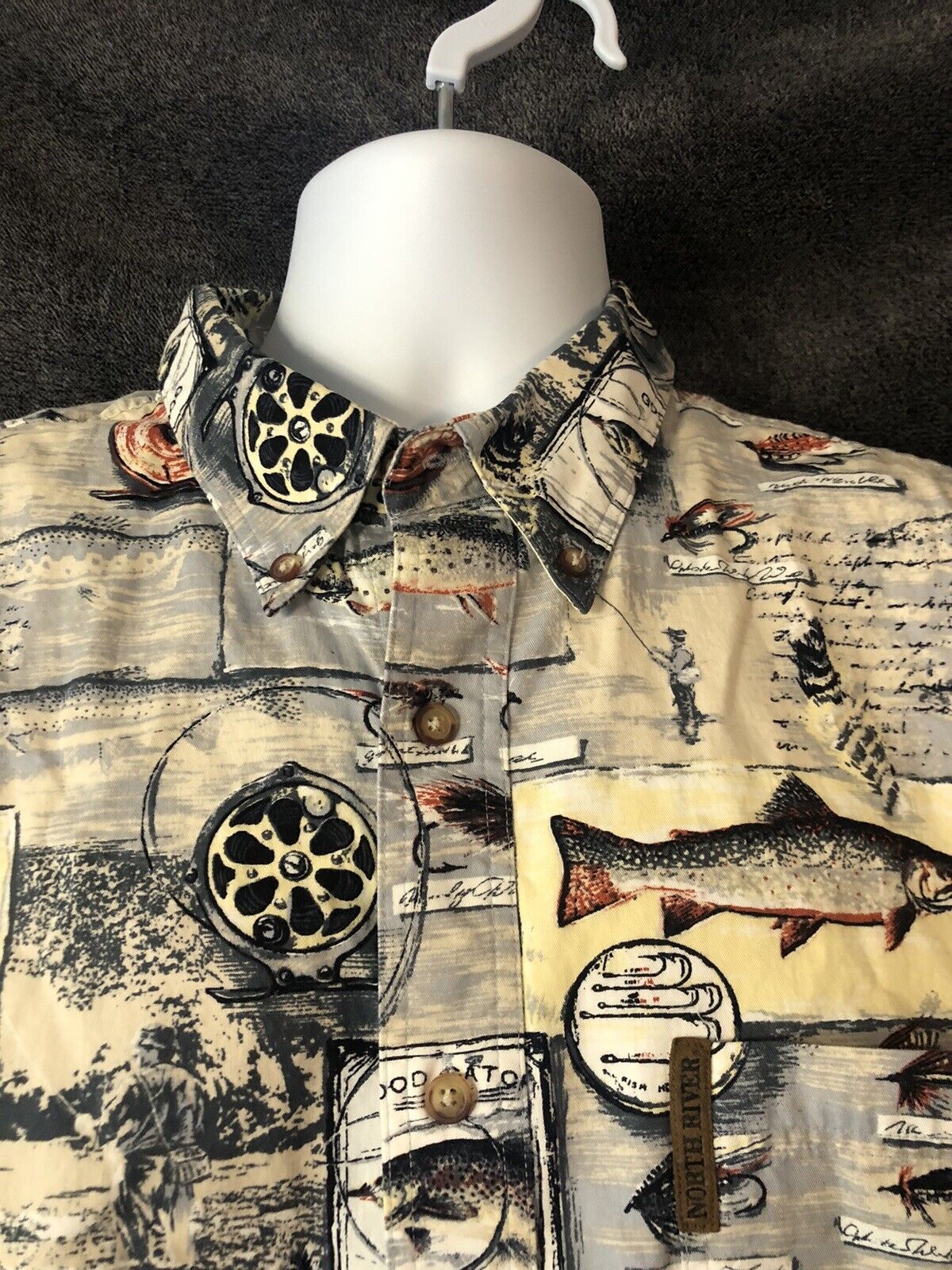 north river outfitters Men’s Shorts Sleeve Fishing Hawaiian vacation shirt XL