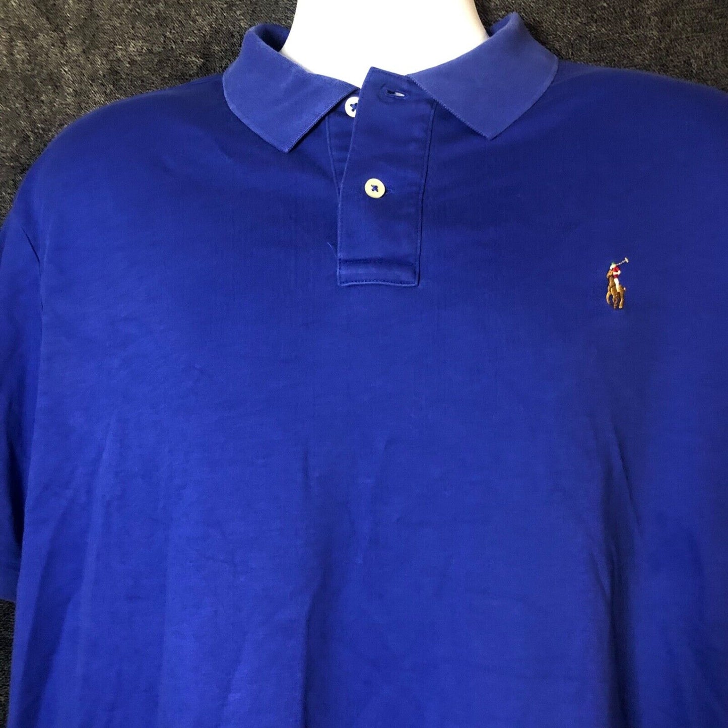 Ralph lauren Polo Short Sleeve shirt Blue Pre-owned Pima Soft touch ￼Size Large