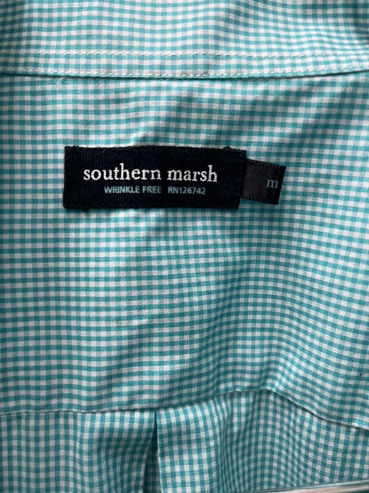 Southern Marsh Button Down Long Sleeve Check Green Shirt Men's Size Medium