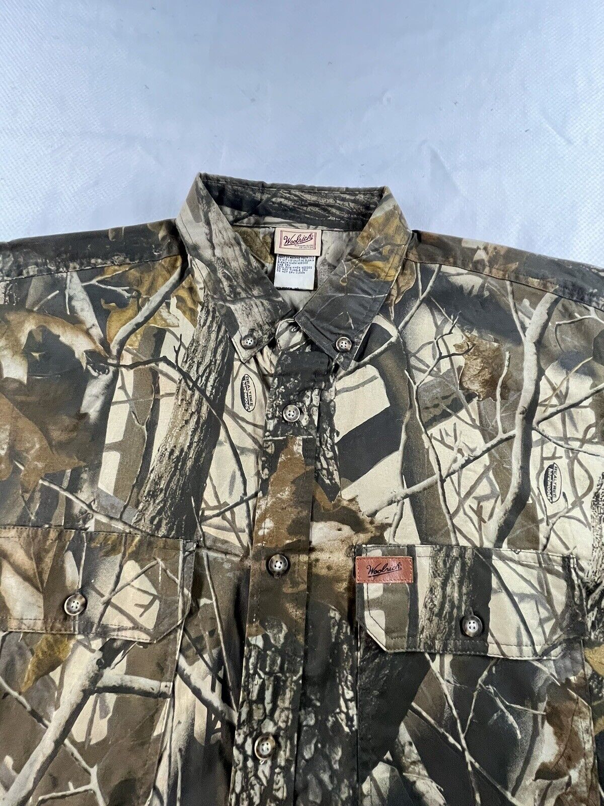 Vintage Woolrich Shirt Mens XL Reeltree Camouflage Hunting Button Down Top