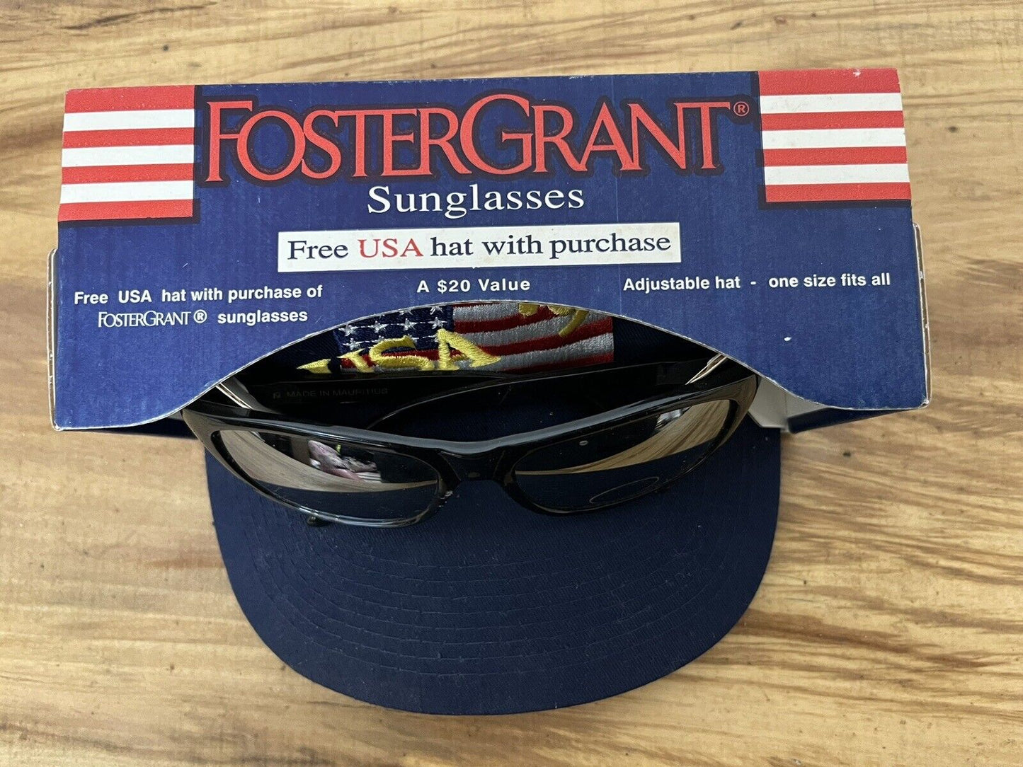 Vintage SnapBack Truckers Hat Cap Sunglasses Logo USA 1996 FosterGrant Olympics