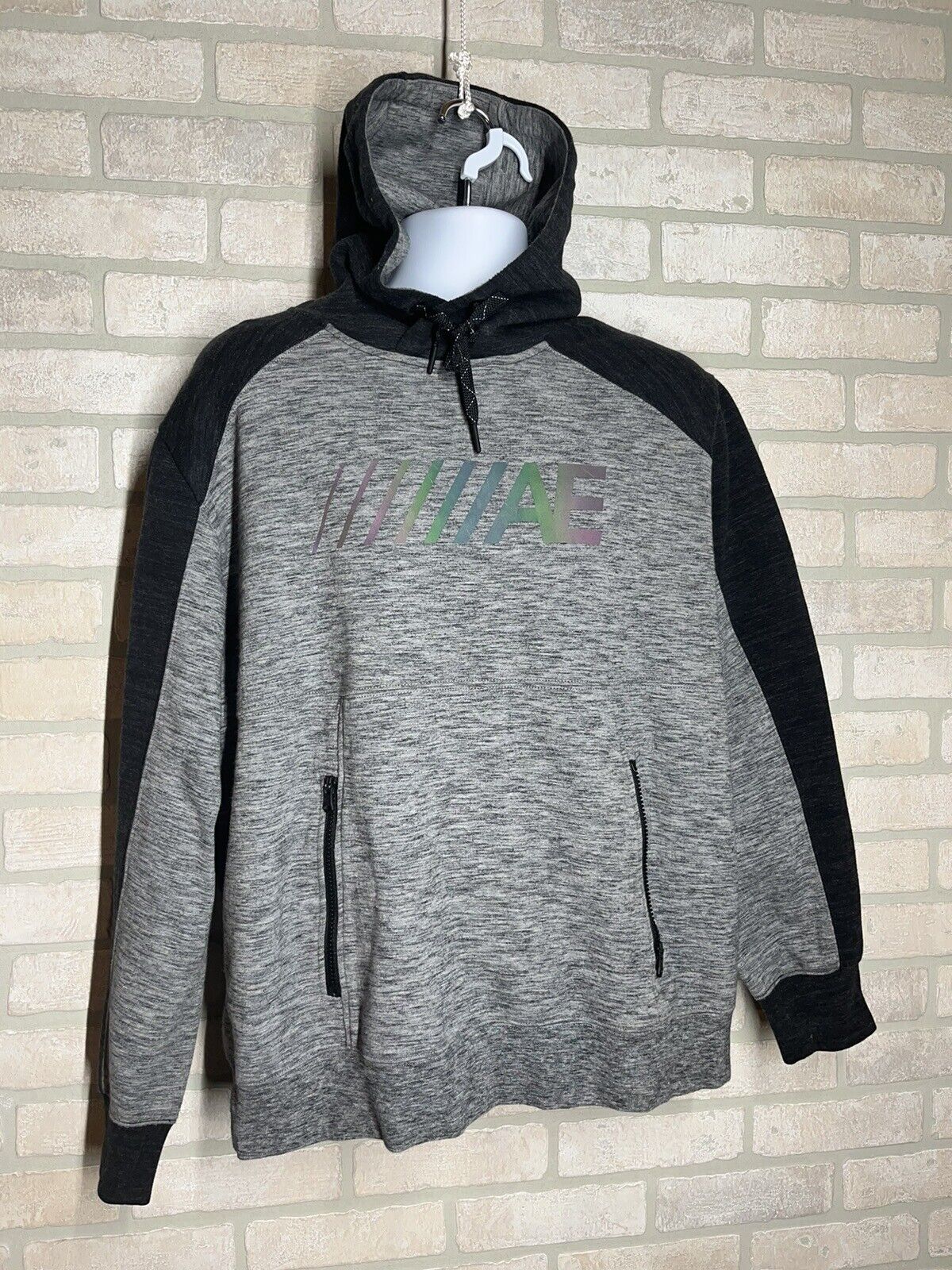 American Eagle Outfitters Men’s Grey Workout Hoodie Sweatshirt SZ Large Flex