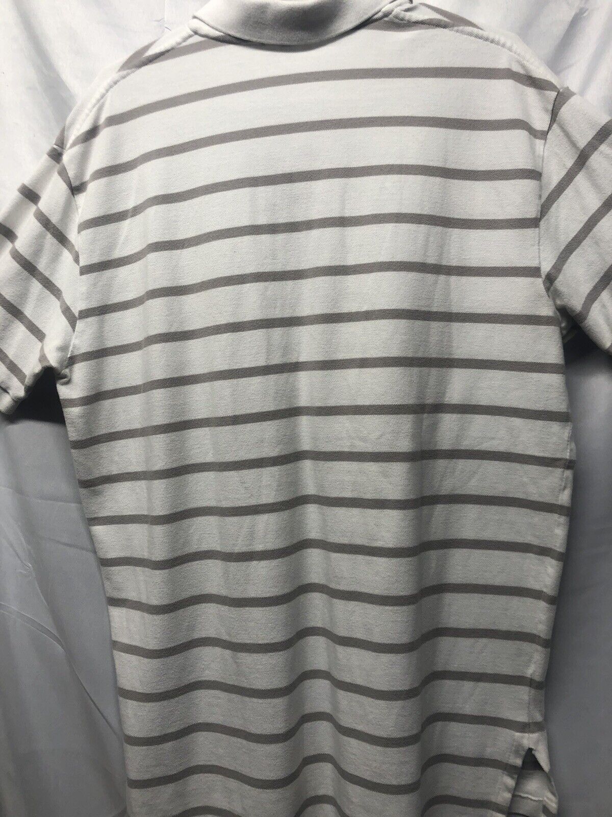 Polo by Ralph Lauren Men's striped shirt; Large; white with grey stripes