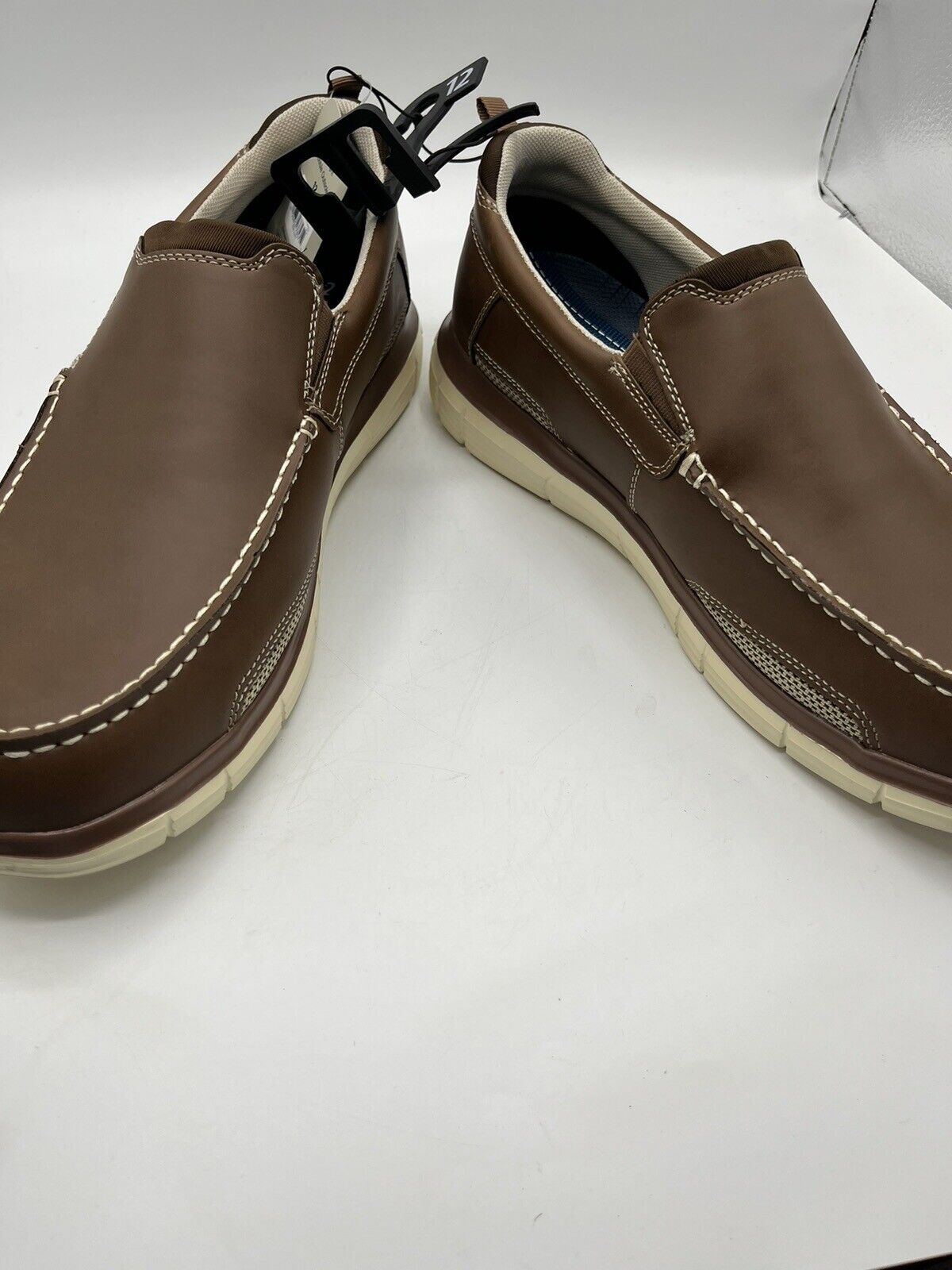 George Slip on Loafers Shoes Size 12 brown Casual Flexible Outlay Lightweight