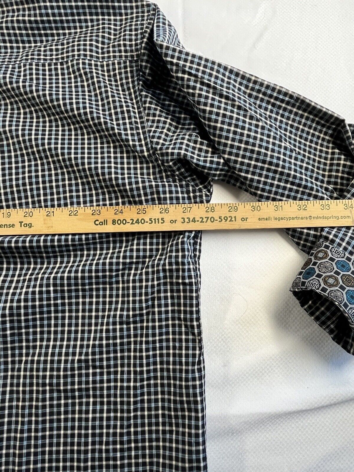 Cinch Button Down Collar Shirt Men's XXL Long Sleeve Cotton Plaid Pocket Logo