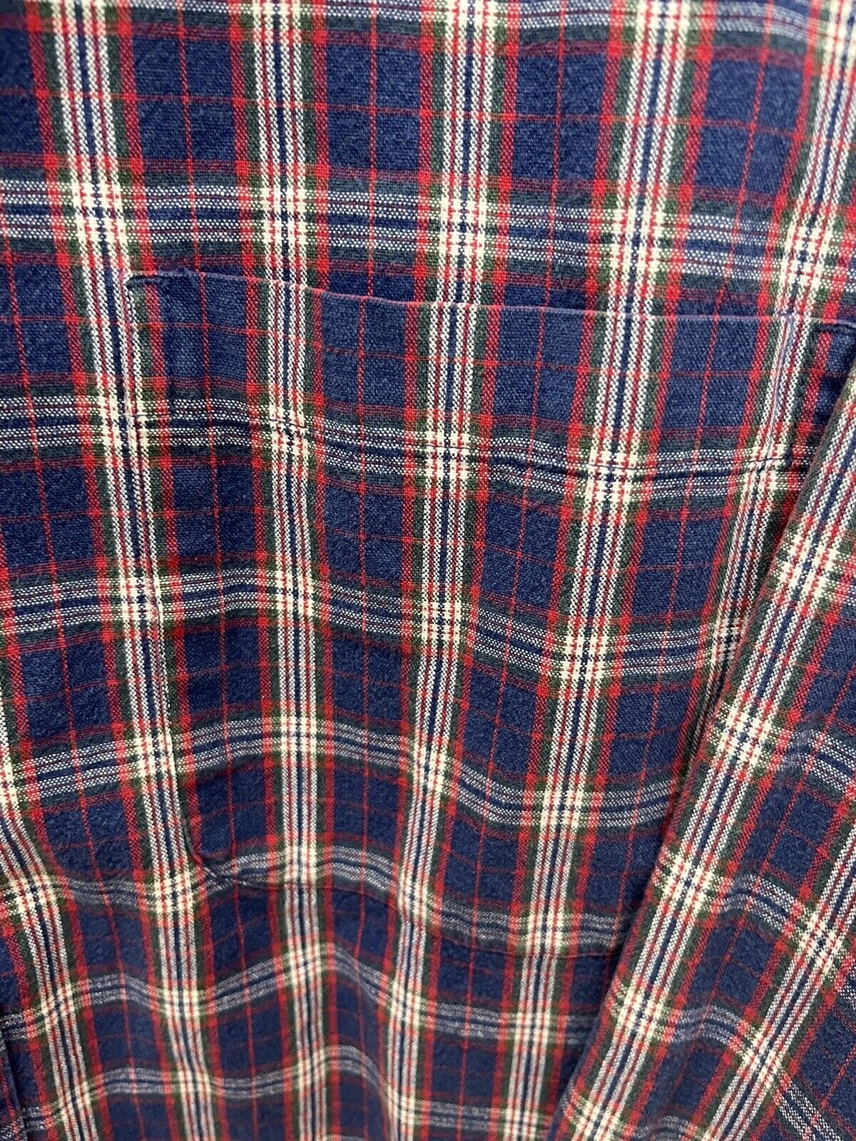 VINTAGE Eddie Bauer Heavy Blue Tartan Plaid Long Sleeve Button Up Shirt MensXL