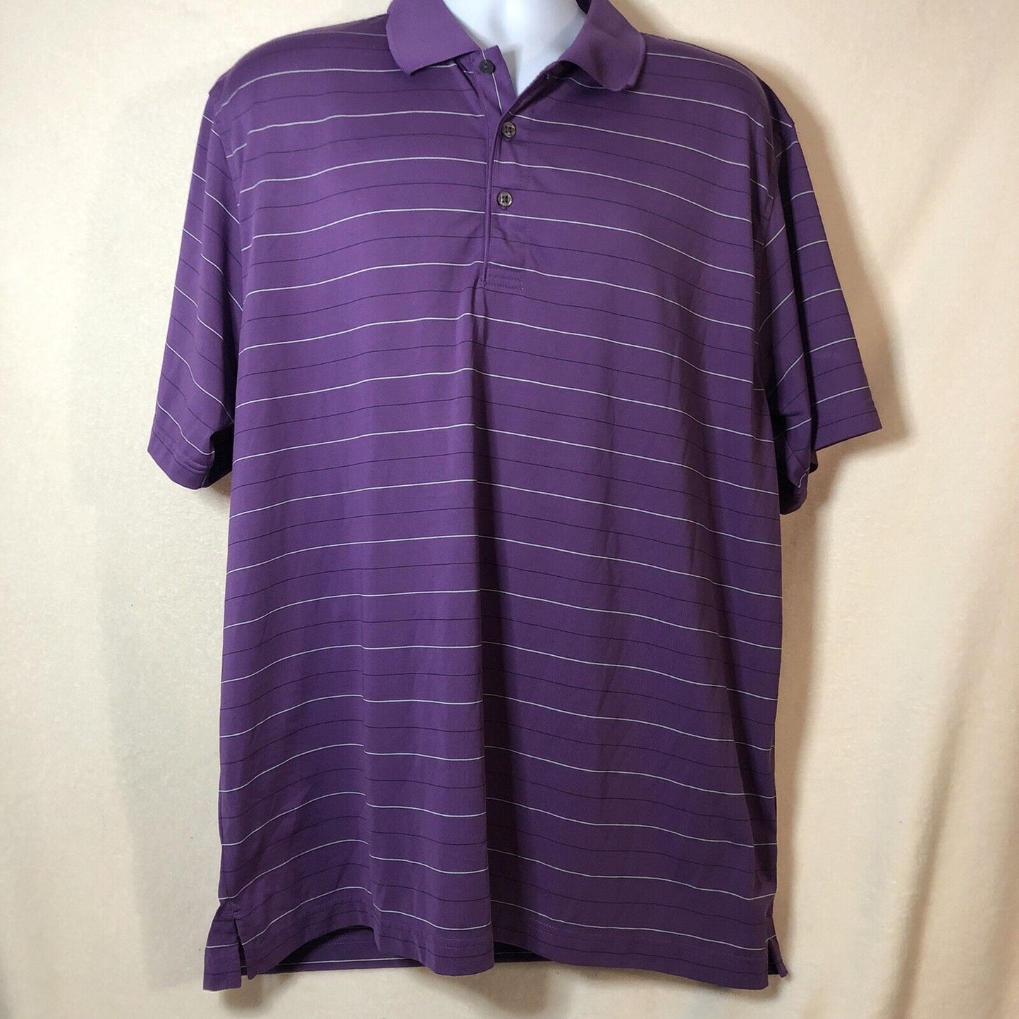 Izod ￼Extreme Men’s Performance Golf Polo Short Sleeve Shirt Sz XL Purple￼ stipe