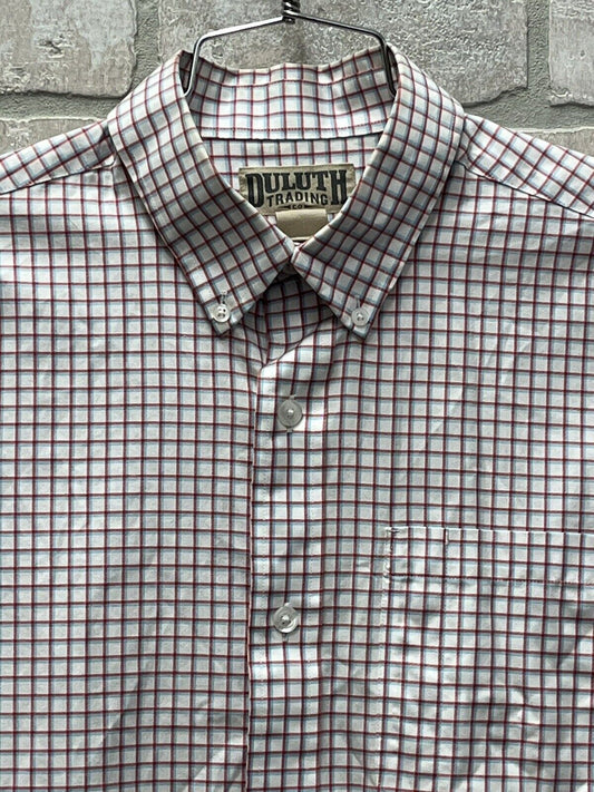 Duluth Trading Co Men's Shirt Sz M Button Down Gingham  Long sleeve Picnic Plaid