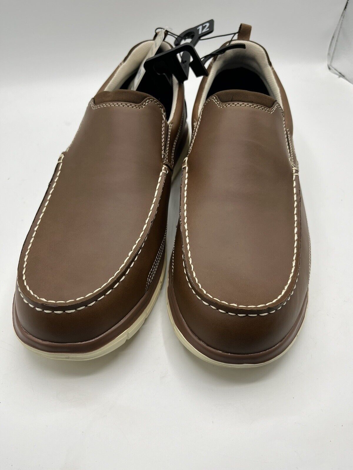 George Slip on Loafers Shoes Size 12 brown Casual Flexible Outlay Lightweight