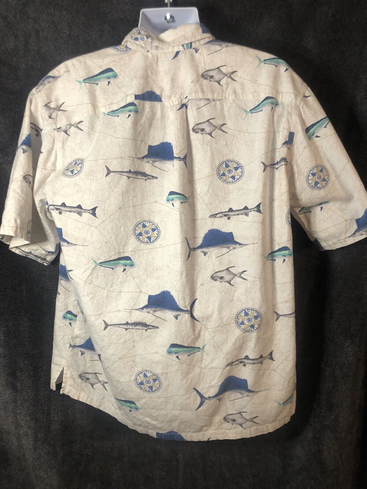 JOE MARLIN Men's Shirt Short Sleeve Button Down Fishing 100% Cotton.Size L