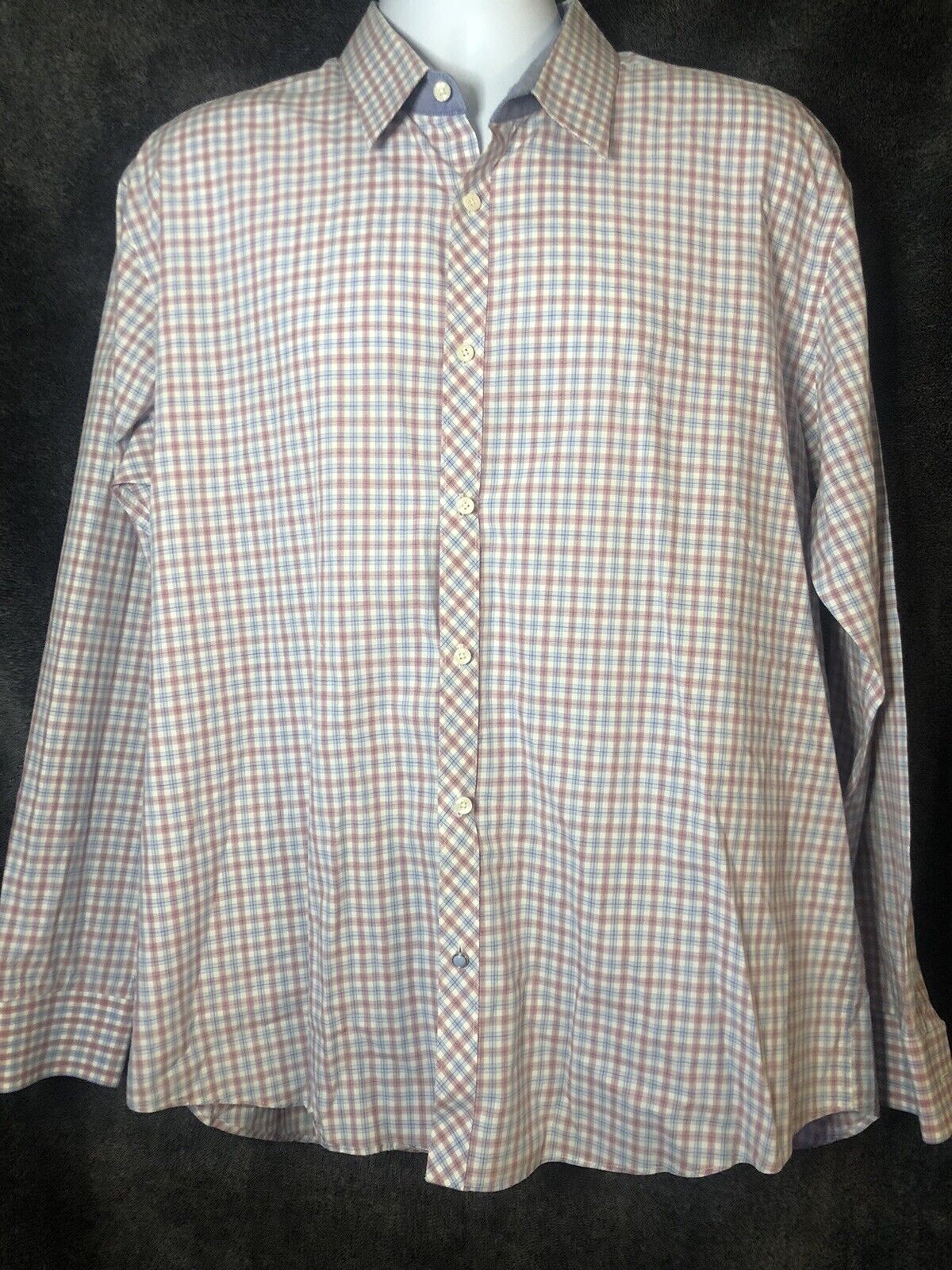 Ben Sherman Shirt Mens XL Button Up Long Sleeve Dress or Casual Plaid NICE