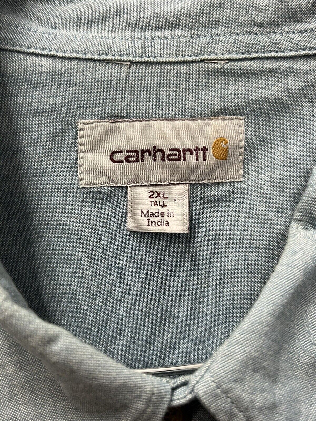 Carhartt Relaxed Fit T-Shirt Short Sleeve Button Up Blue Men’s Size 2XL Tall