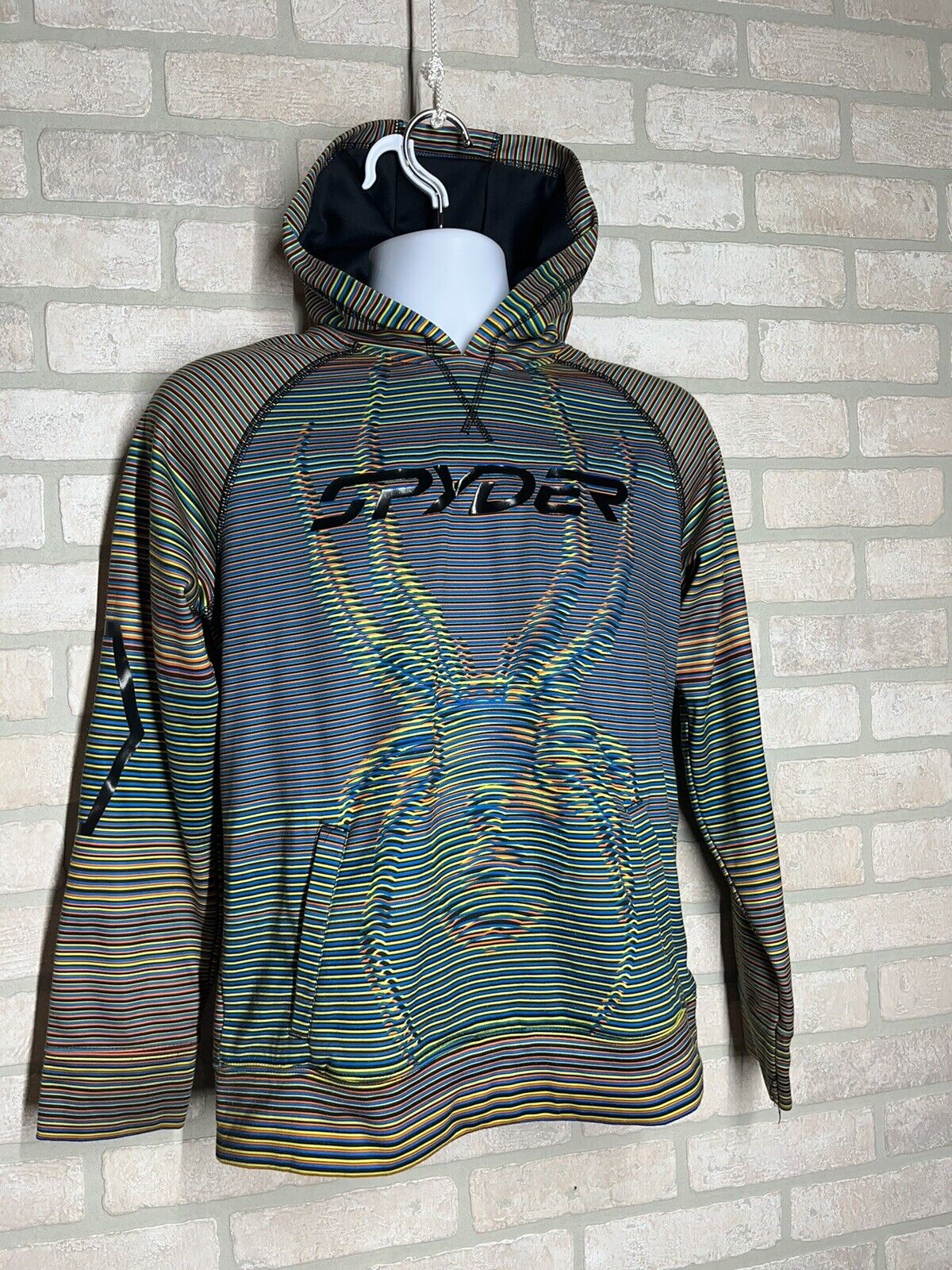 Boys Youth L Hoodie Multicolor Spyder Sweatshirt￼ pull over with pockets