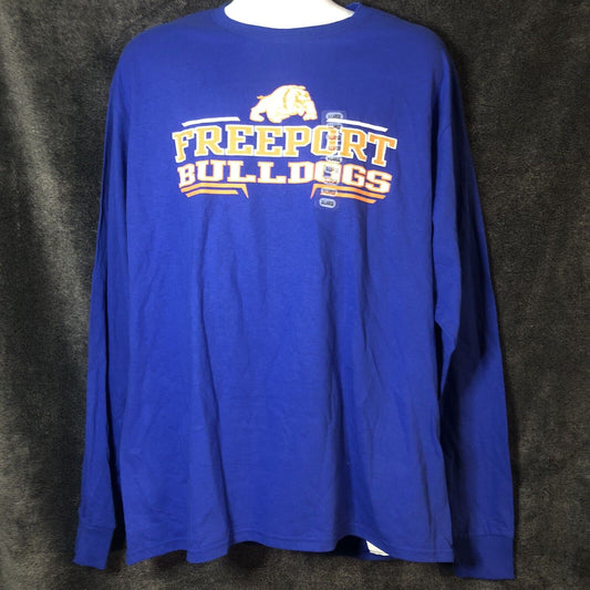 Hanes FreePort Bulldog XL/XL blue long Sleeve T-Shirt New